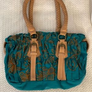 Anthropologie Floral Embroidered Tote Bag